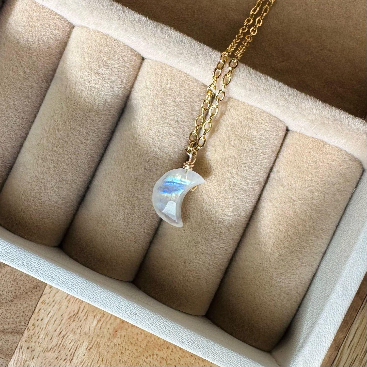 Rainbow Moonstone Tiny Moon