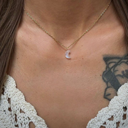 Rainbow Moonstone Tiny Moon