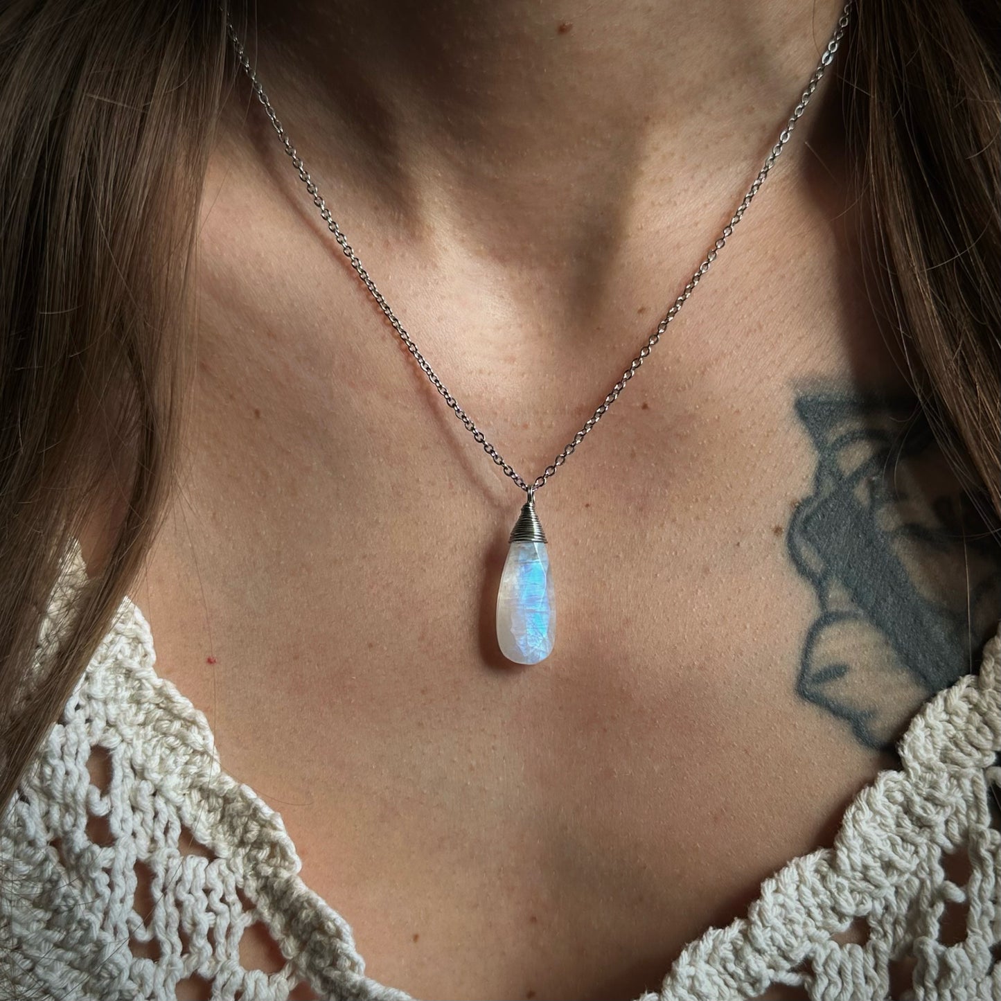 Rainbow Moonstone Necklace