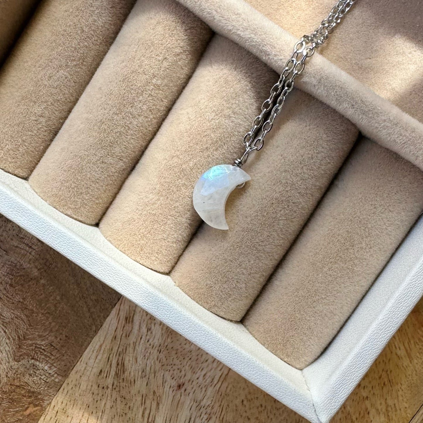 Rainbow Moonstone Tiny Moon